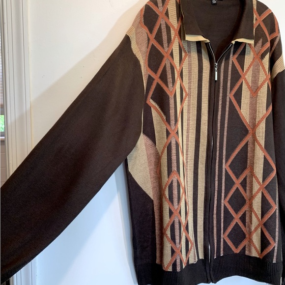 Stacy Adams Geo Cardigan Sweater 2XL - Picture 3 of 9